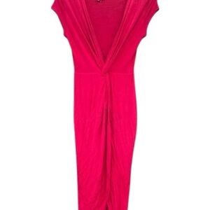 Pink Maxi Dress with Plunge Neckline